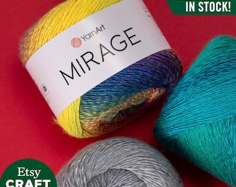 YarnArt Mirage: ウール混紡マルチカラーソフトケーキヤーン編み物かぎ針編み冬物