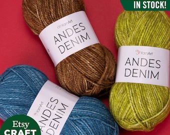 YarnArt Andes Denim: ウール混紡メランジソフトヤーン編み物かぎ針編み冬物