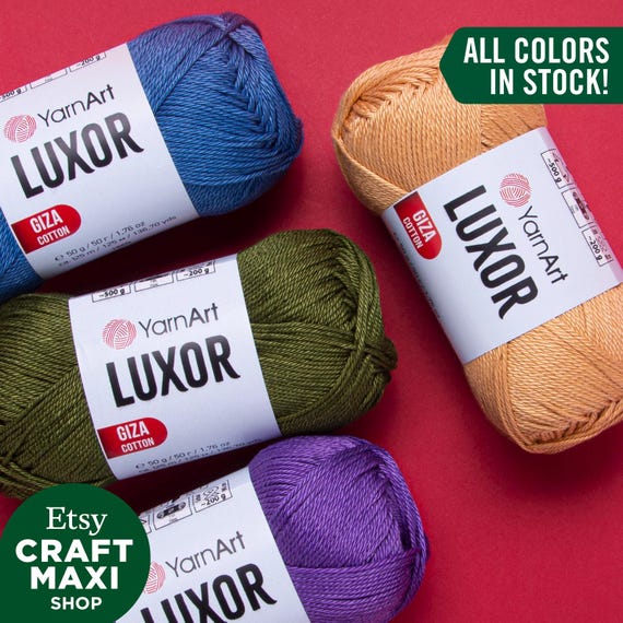 YarnArt Luxor: 100% Mercerized Giza Cotton Soft Amigurumi Baby Yarn Knitting Crocheting Summer Garments
