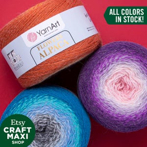 YARNART FLOWERS ALPACA - Filato per maglieria multicolore, filato di lana, filato per dolci, uncinetto, filato per scialle, 20% alpaca, acrilico, 8,80 once, 1027,98 iarde
