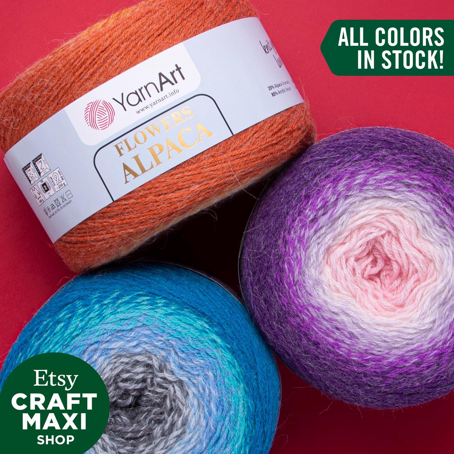 Yarnart Flowers Alpaca: Wool Blend Multicolor Soft Cake Yarn