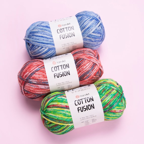YARNART COTTON FUSION - 100% Cotton Multicolor Knitting Yarn