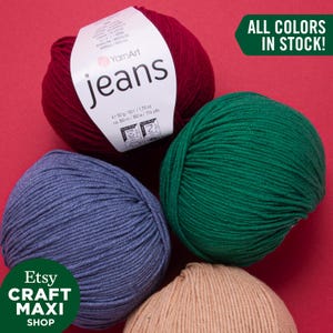 YARNART JEANS: breigaren, babygaren, amigurumi-garen, antipilling, dekengaren, acrylgaren, katoengaren, 55% katoen, 1,76 oz, 174 yd