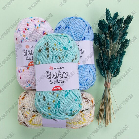 Fil à Tricoter Multicolore épais Pour Bébé - Laine Acrylique/coton, Couleur Violet