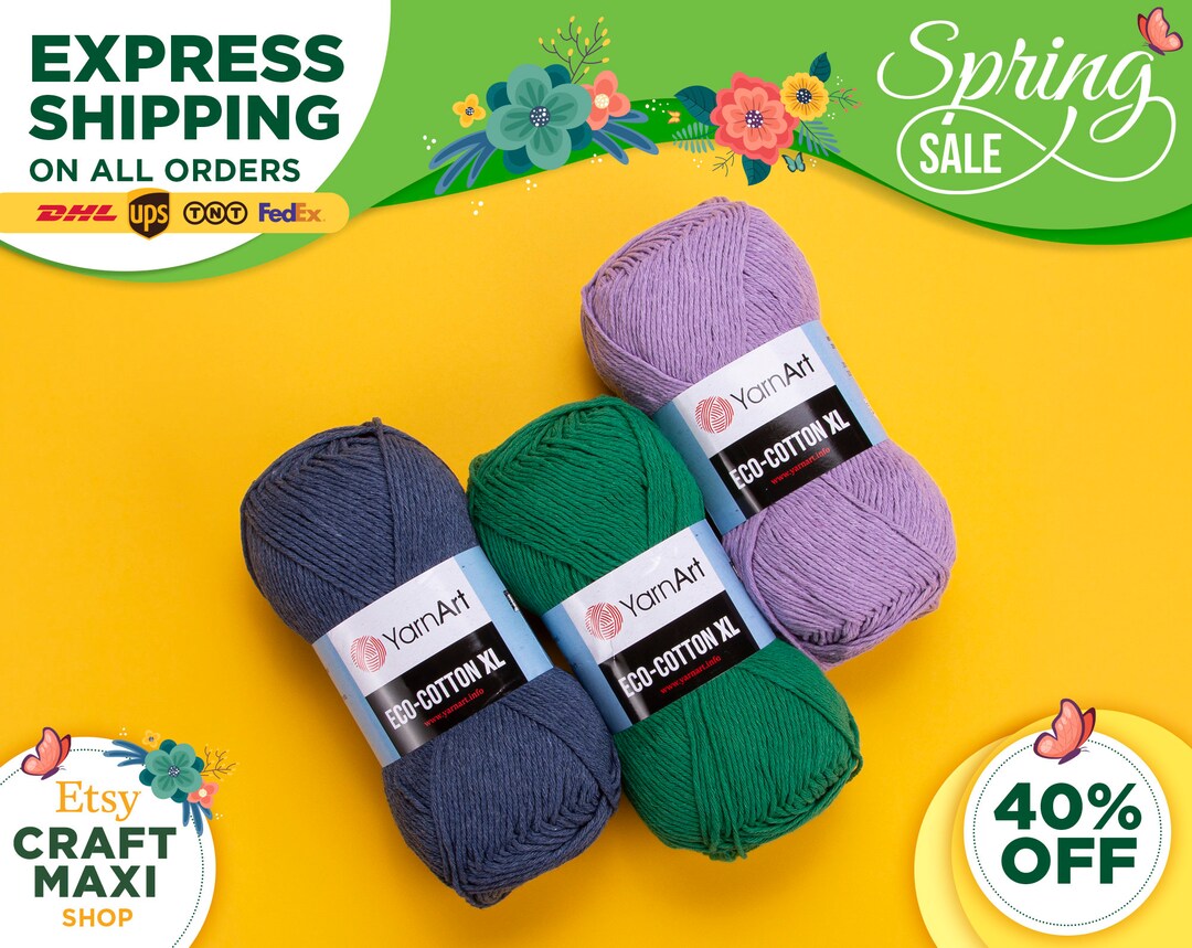 Yarnart ECO COTTON XL Knitting Yarn 80 Cotton Yarn Summer Etsy