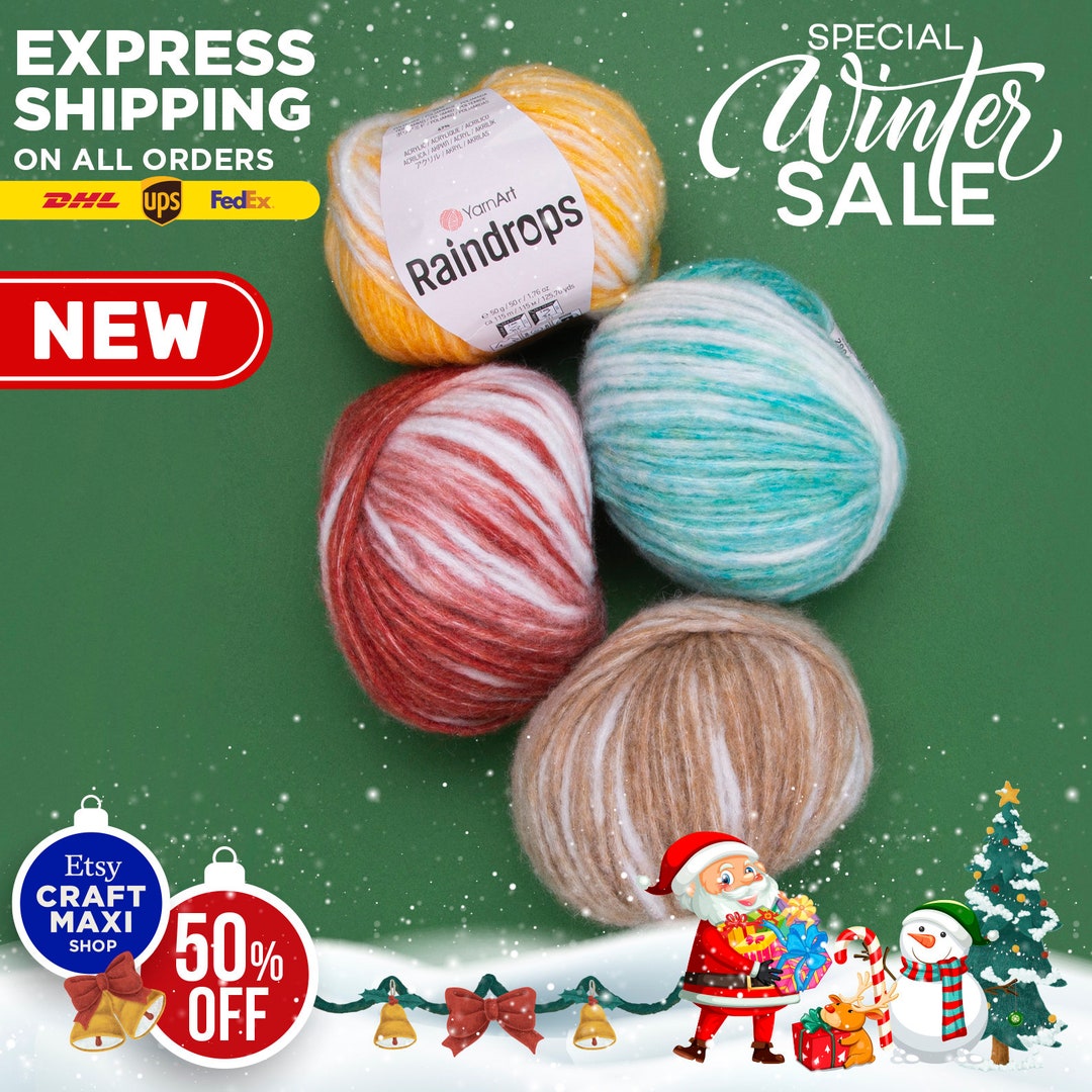 YARNART RAINDROPS Multicolor Knitting Yarn, Wool Yarn, Acrylic Yarn