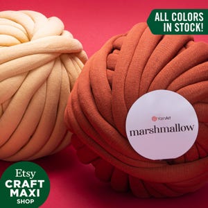 YARNART MARSHMALLOW - Knot Cushion Cord, Jumbo Arm Knitting Yarn, Home Decoration Accessory Cord, Pillow Yarn, Throw, 26.40 Oz, 32.81 Yds