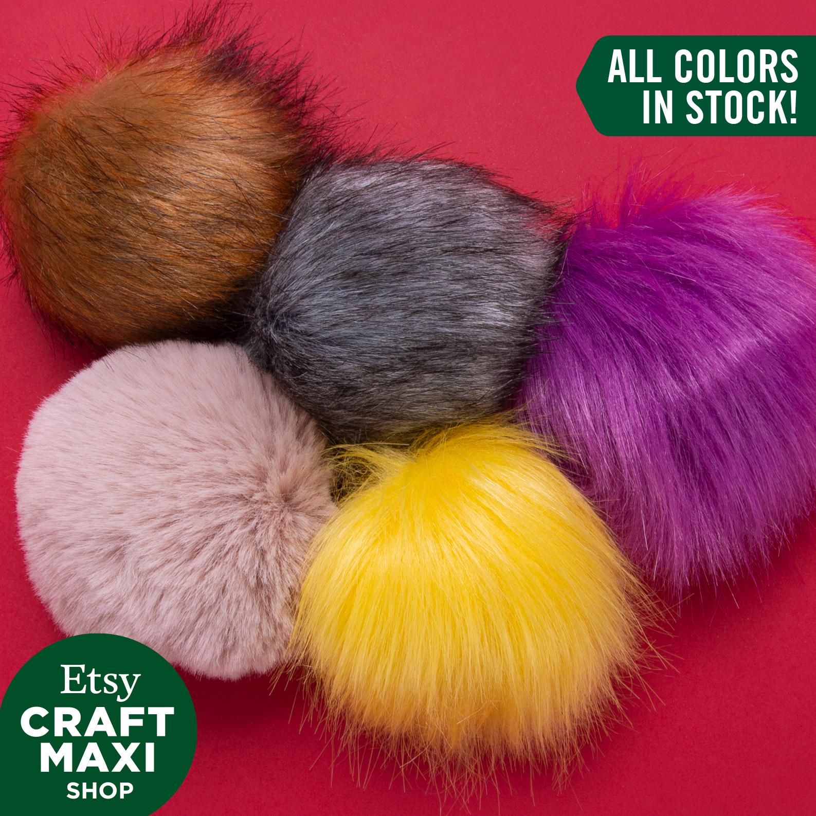 Yarnart Furry Pompons: Faux Fur Hairy Pom Pom 100% Acrylic - 1