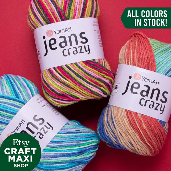 とまと　kolor CRAZY PATTERN KNIT YARNART JEANS CRAZY - Multicolor Knitting Yarn, Baby Yarn