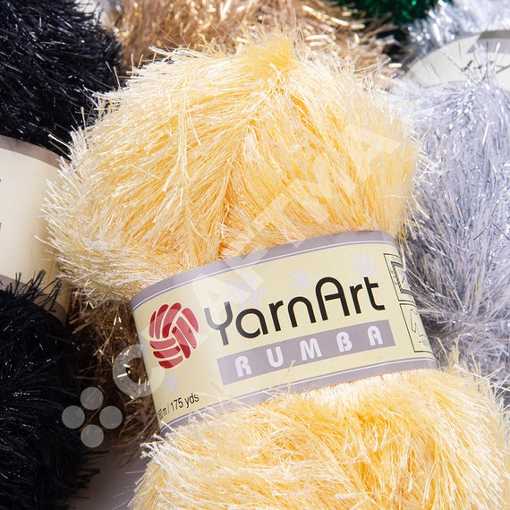 Yarnart Rumba Glittery Knitting Yarn Fluffy Yarn Fancy Yarn Furry Yarn Fantasy Yarn Eyelash Yarn 174.98 Yds Decoration Yarn 3.52 Oz