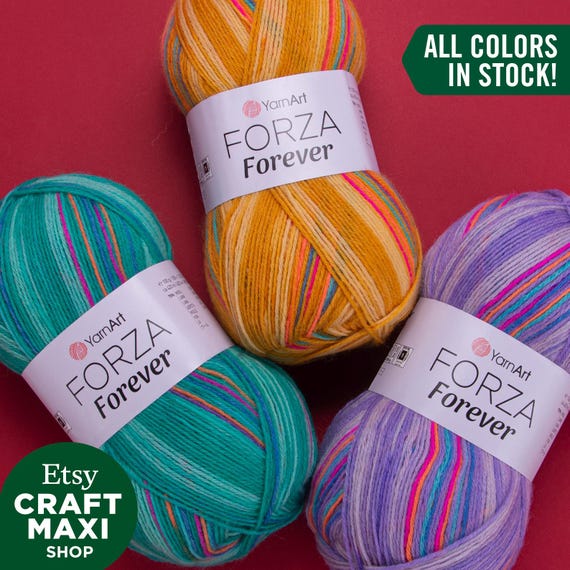 Yarnart Forza Forever: Selfpatterned Multicolor Socks Yarn