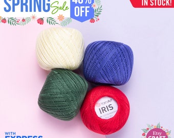 YARNART IRIS - Mercerized Lace Yarn, 100% Mercerized Cotton, Crocheting, Fingering Yarn, Summer Yarn, Accessory Thread, 0.88 Oz, 185.91 Yds