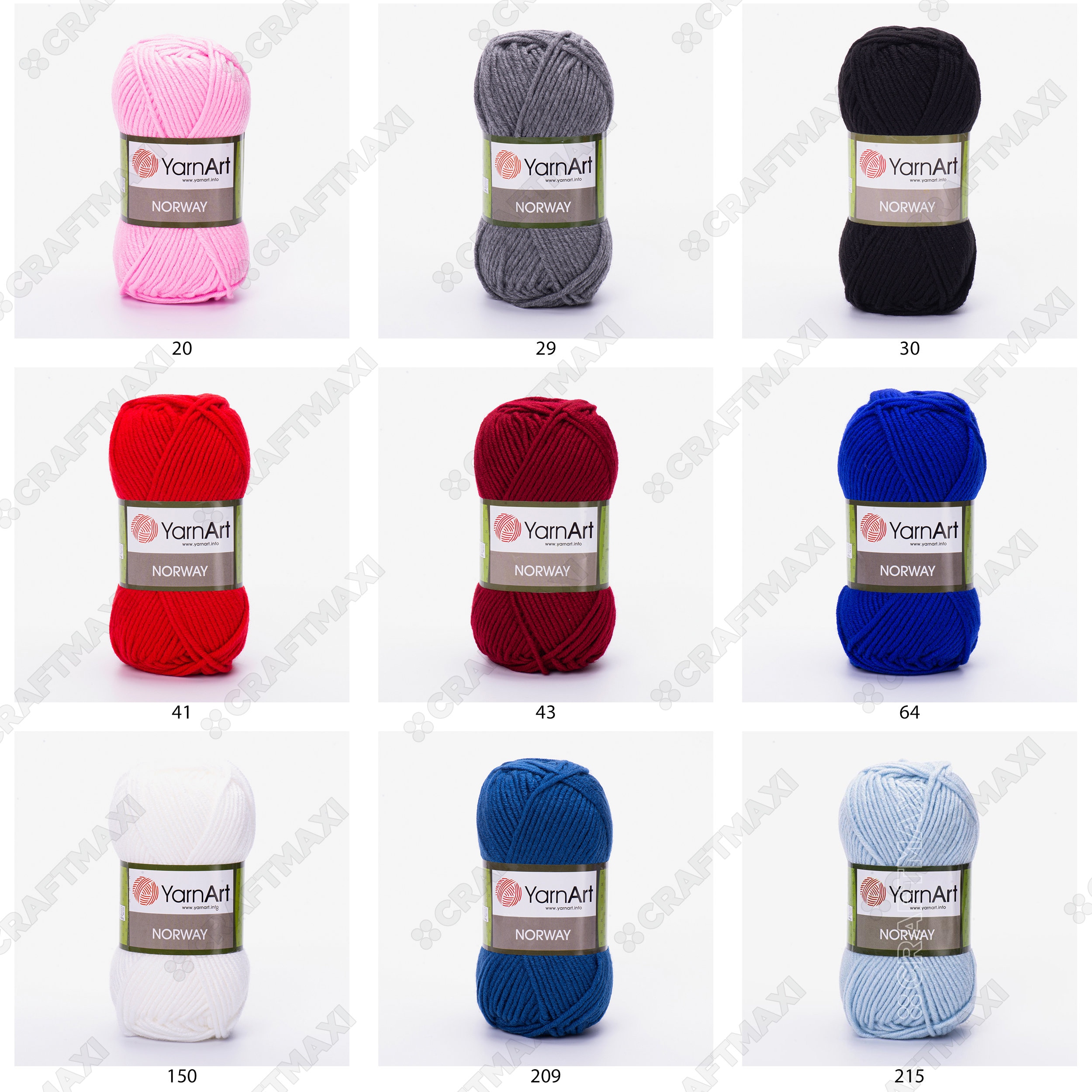 YARNART NORWAY Knitting Yarn, 100% Acrylic, Seasonal Yarn, Soft