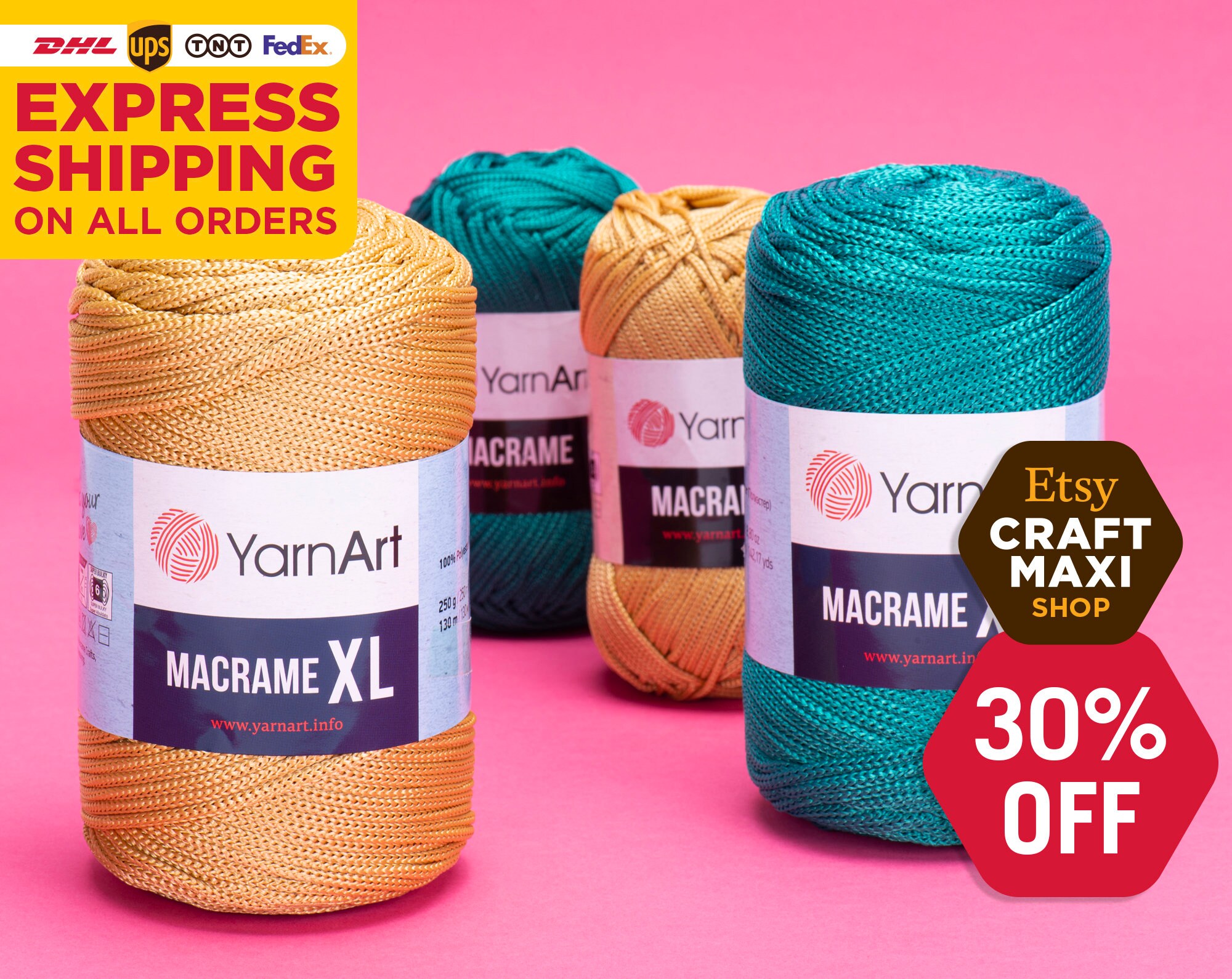 YARNART MACRAME XL Polyester Macrame Cord 100 Polyester Etsy