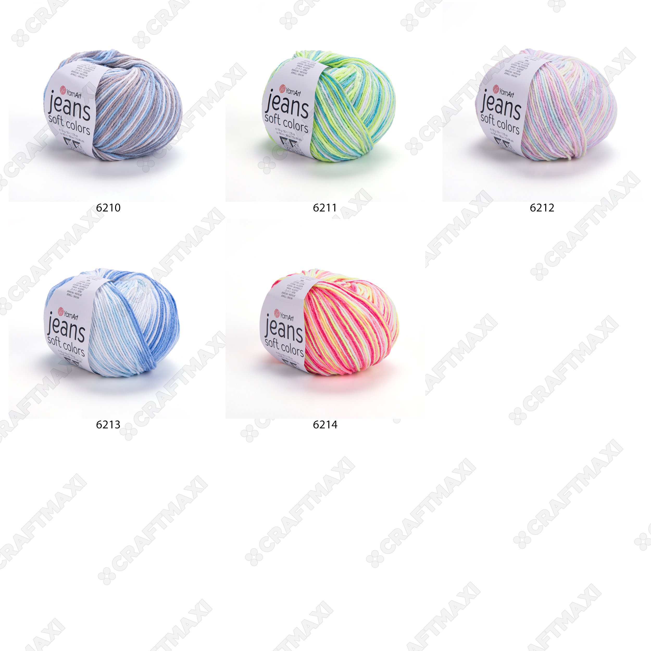 Cotton Yarn, YarnArt JEANS TROPICAL, Gradient Yarn, Knitting Yarn, Crochet,  Multicolor Yarn, soft yarn, Baby Yarns Jeans Yarn Hypoallergenic