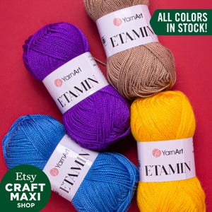 YARNART ETAMIN - Embroidery Yarn, Embroidery Thread, Crocheting Yarn, Needlepoint Thread, Cross Stitch, 100% Acrylic, 1.06 Oz, 196 Yds