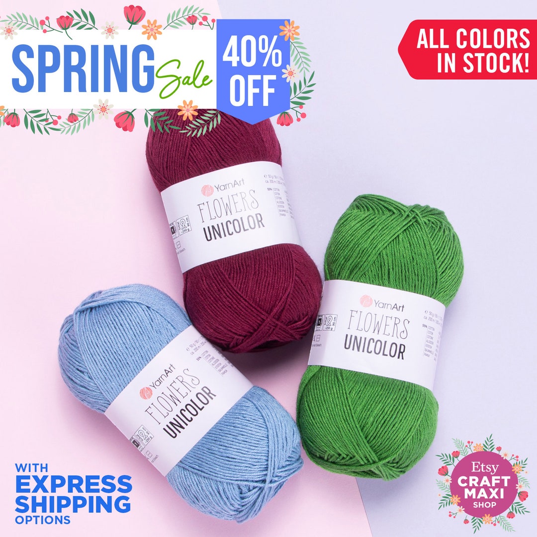 YARNART FLOWERS UNICOLOR Knitting Yarn, Summer Yarn, Crocheting, Amigurumi  Yarn, Baby Yarn, Blanket Yarn, 55% Cotton, 1.76 Oz, 218.72 Yds -  Canada