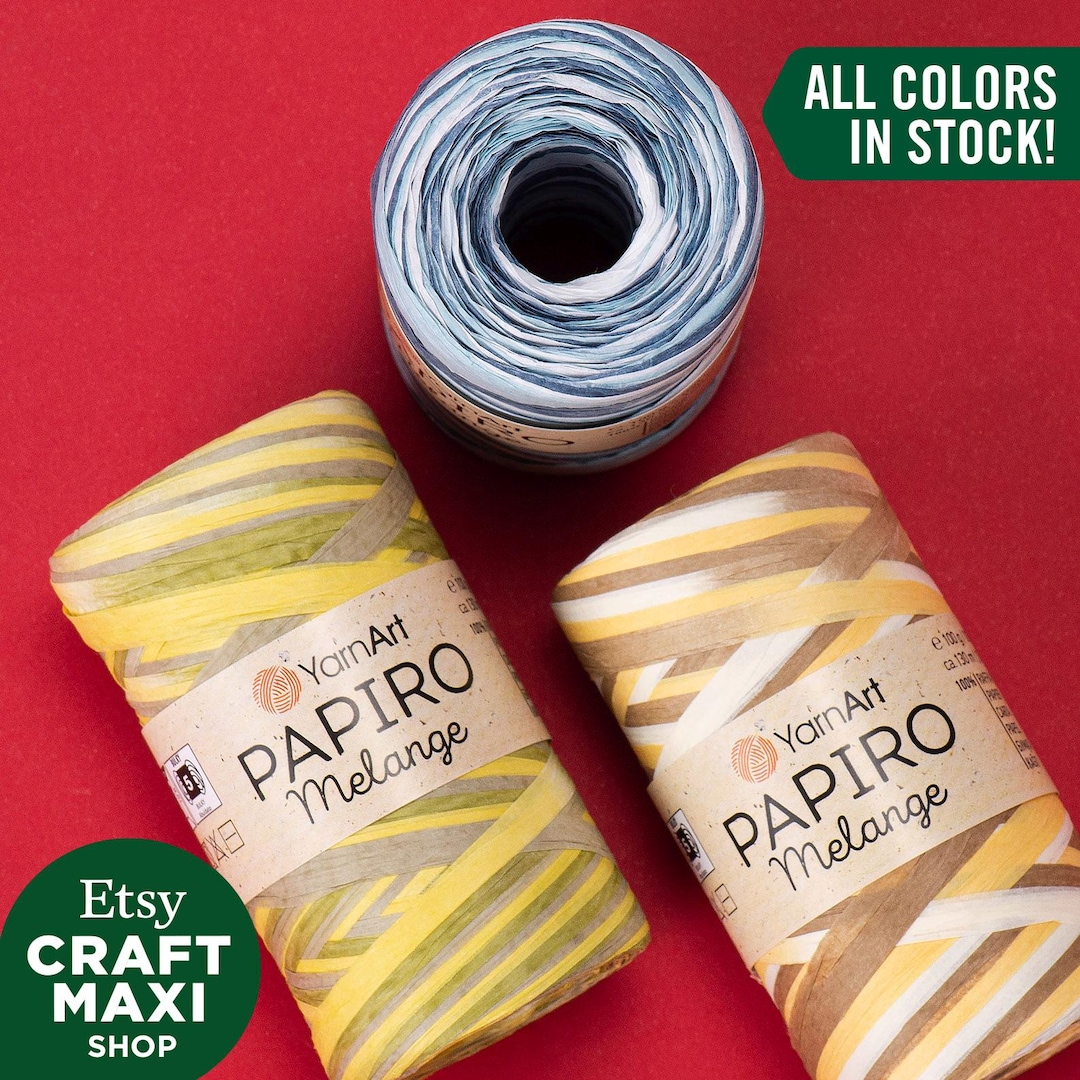 Yarnart Papiro Melange: 100% Raffia Paper Yarn Craft Ribbon