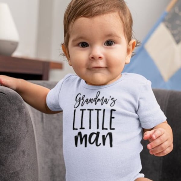 Grandma’s Little man onesie, grandma’s baby onesie, grandma, little man, grandparents, Mimi, nana, gmom, baby gift