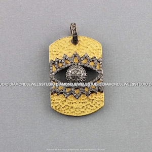 Colgante delicado de mal de ojo - elegante colgante de diamantes de oro de 14 k - regalo exquisito - joyería de ojos - colgante de plata de ley y diamantes llamativo