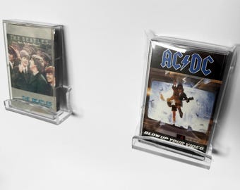 Cassette Tape Wall Mount – Clear Acrylic Floating Display Holder for Cassettes & CDs by Arkorus - US Tariffs Free