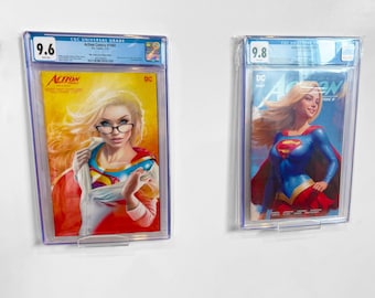 Graded Comic Book Wall Mount - Clear Acrylic Display for CBCS CGC Comic Slabs & Raw Comics Holder by Arkorus - US Tariffs Free