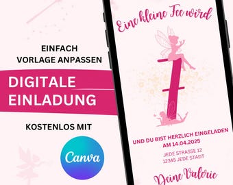 Digital fairy invitation for a children's birthday party