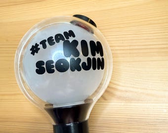 Calcomanía JIN '#Team Kim Seokjin' para barra de luz Army Bomb