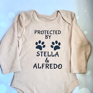 Chaleco de bebé personalizado, Regalo de bebé amante de los perros, Chaleco de bebé amante de los perros, Protegido por chaleco de bebé, Body de bebé para perros, Protegido por crecimiento de bebé de perro