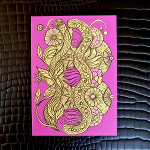 Card "Oeil de serpent" the postcard is a picture print on 280 g/m² cardboard, pure white