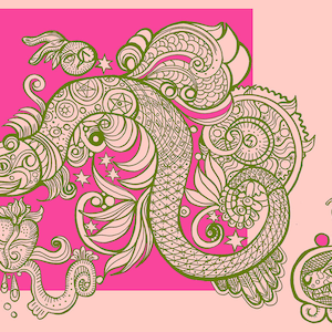 Card "Cosmic Snake" the postcard is a picture print on 280 g/m² card, pure white