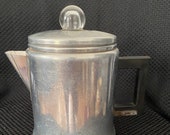 Antique Enterprise 6 cup coffee maker percolator Art Deco style handle glass ball lid with all parts included. Great condition with age