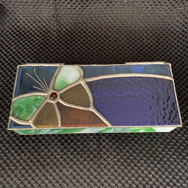 Stained Glass Box With Hinged Lid Etsy