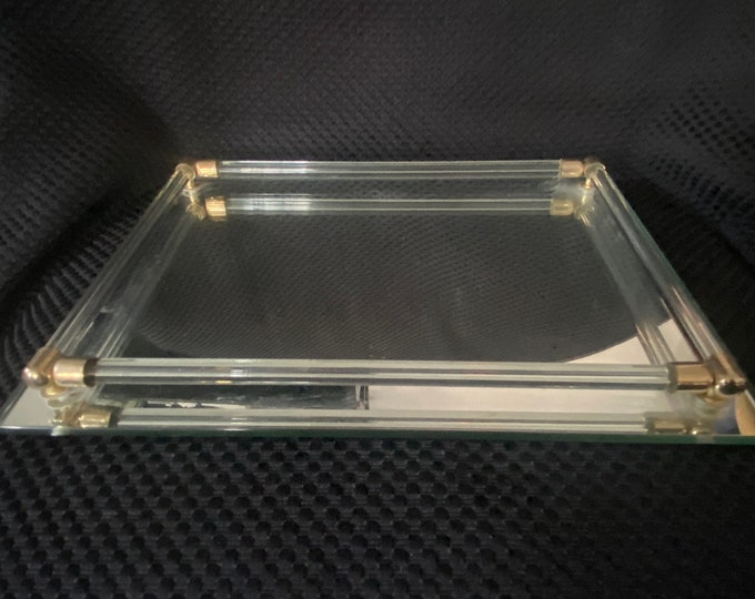 Vintage Glass Mirror Tray Vanity Tray Behind the Toilet Tray Etsy