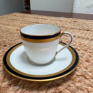 Vintage Fraureuth*Mocha cup & saucer*Black*Gold floral Art Nouveau design. Numbered