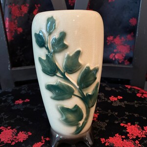 Vintage &quot;Royal Copley&quot; Ivy Ceramic Footed Vase