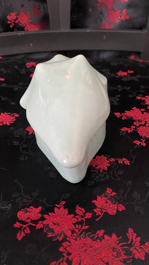 Vintage Ceramic Conch Sea Shell Trinket Box 3D li… - image 8