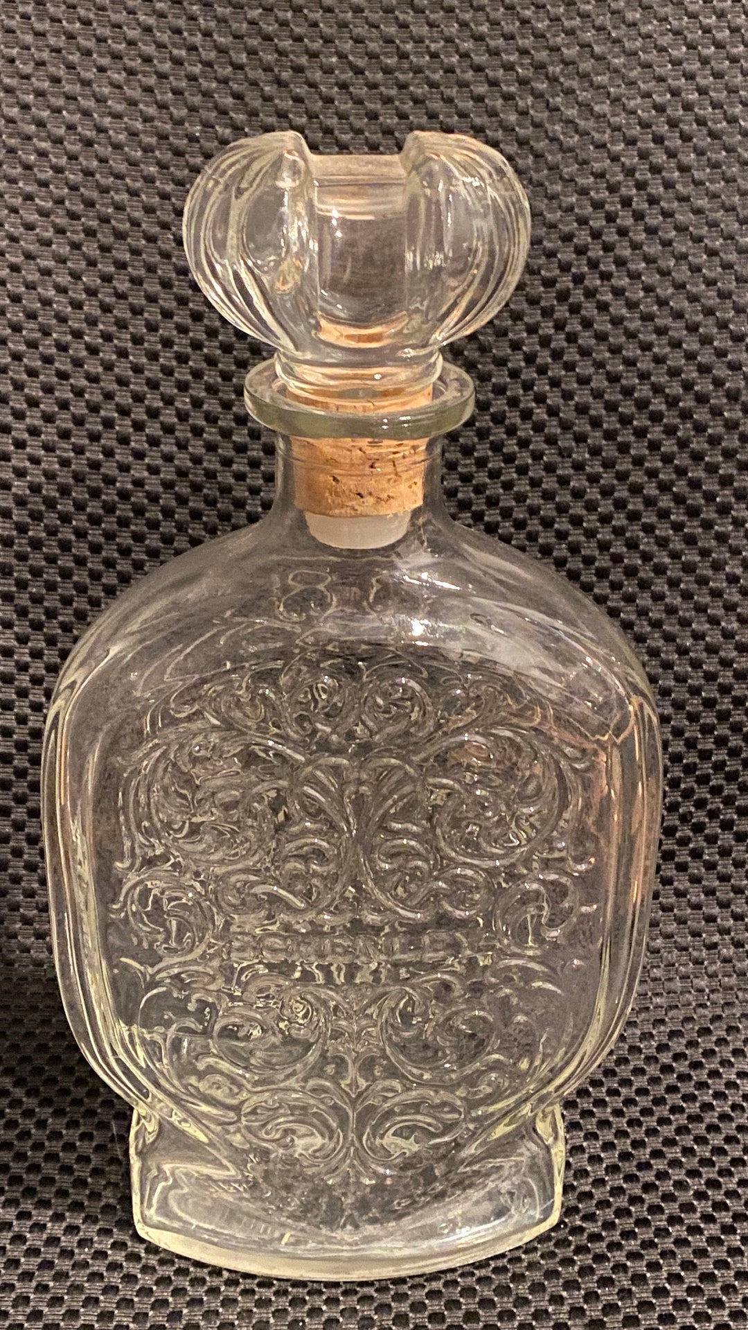 Vintage Schenley Liquor Glass Decanter Art Nouveau Vine Design With ...
