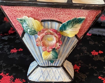 Antique Weller Pottery Florala Fan Spill Vase
