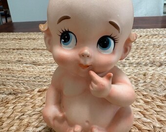 Vintage Lefton Kewpie doll piggy bank. Adorable!