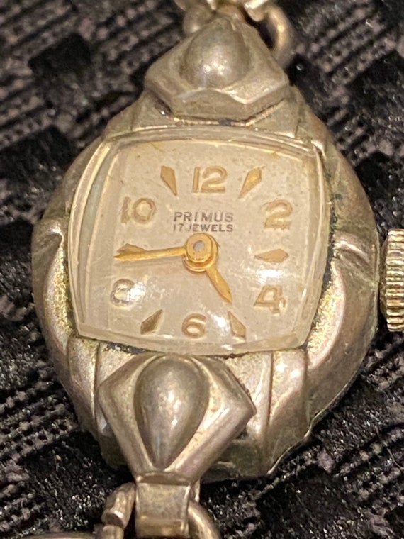 Vintage Art Deco 1930 watch bracelet Primus 17 Je… - image 2
