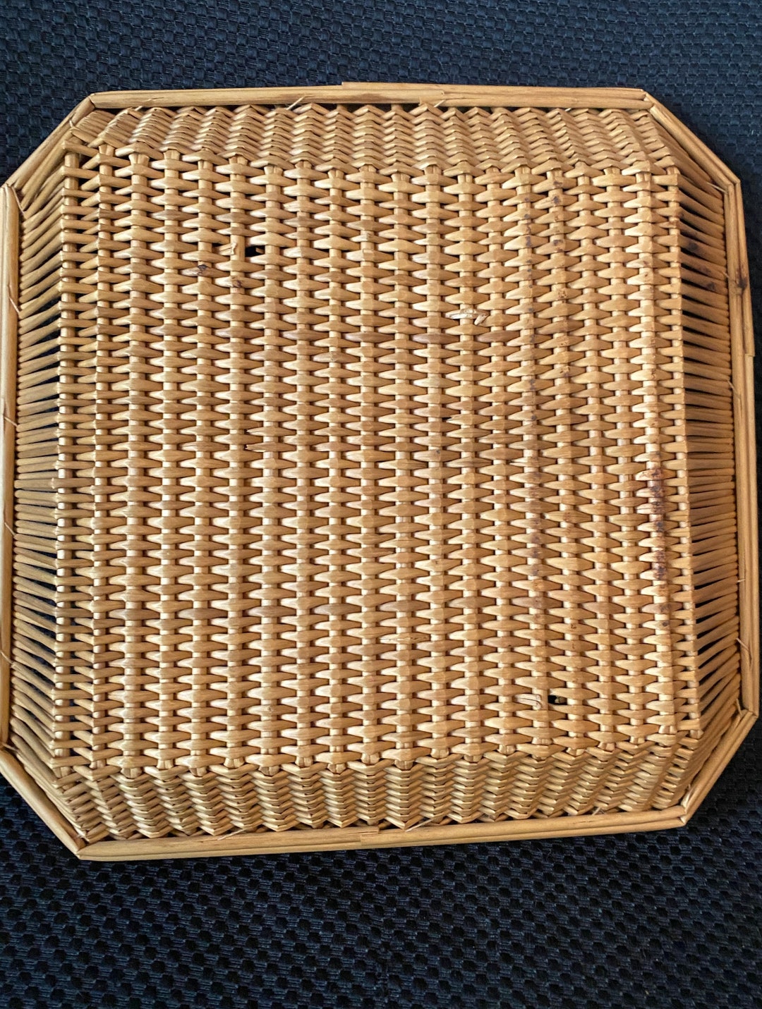 Vintage Natural Square Woven Basket for Wall or Table Decor. Etsy