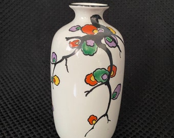 Vintage Shelley England RARE Vintage Art Deco lustreware posey vase with winter blossoms marked