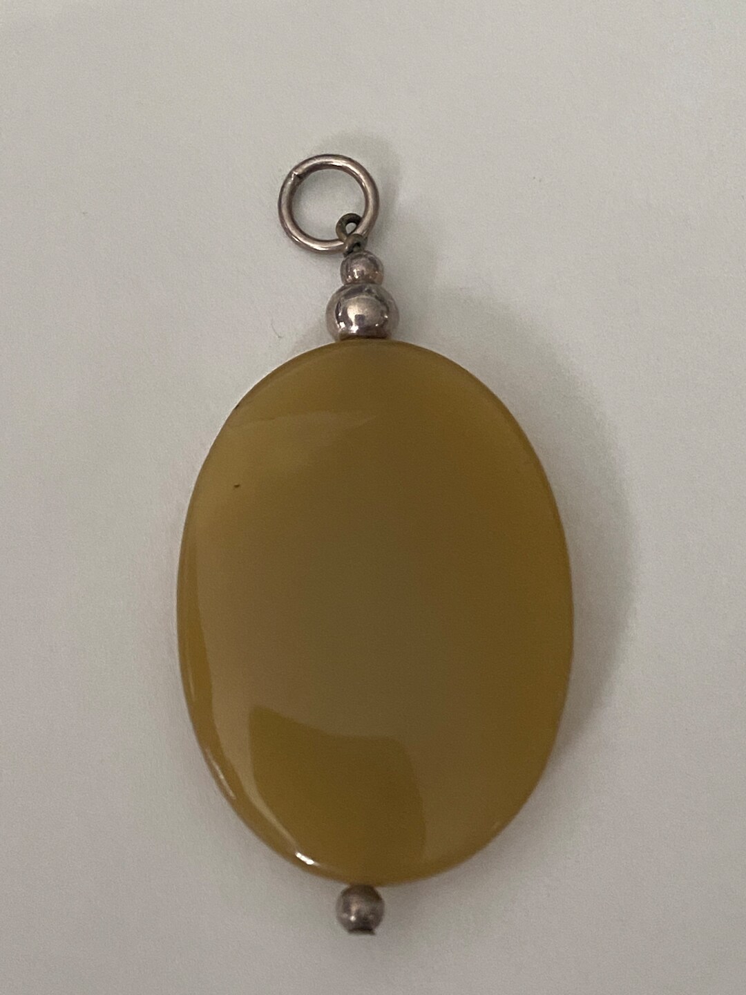 Vintage Green Gemstone Pendant See Through Stone With Silver - Etsy