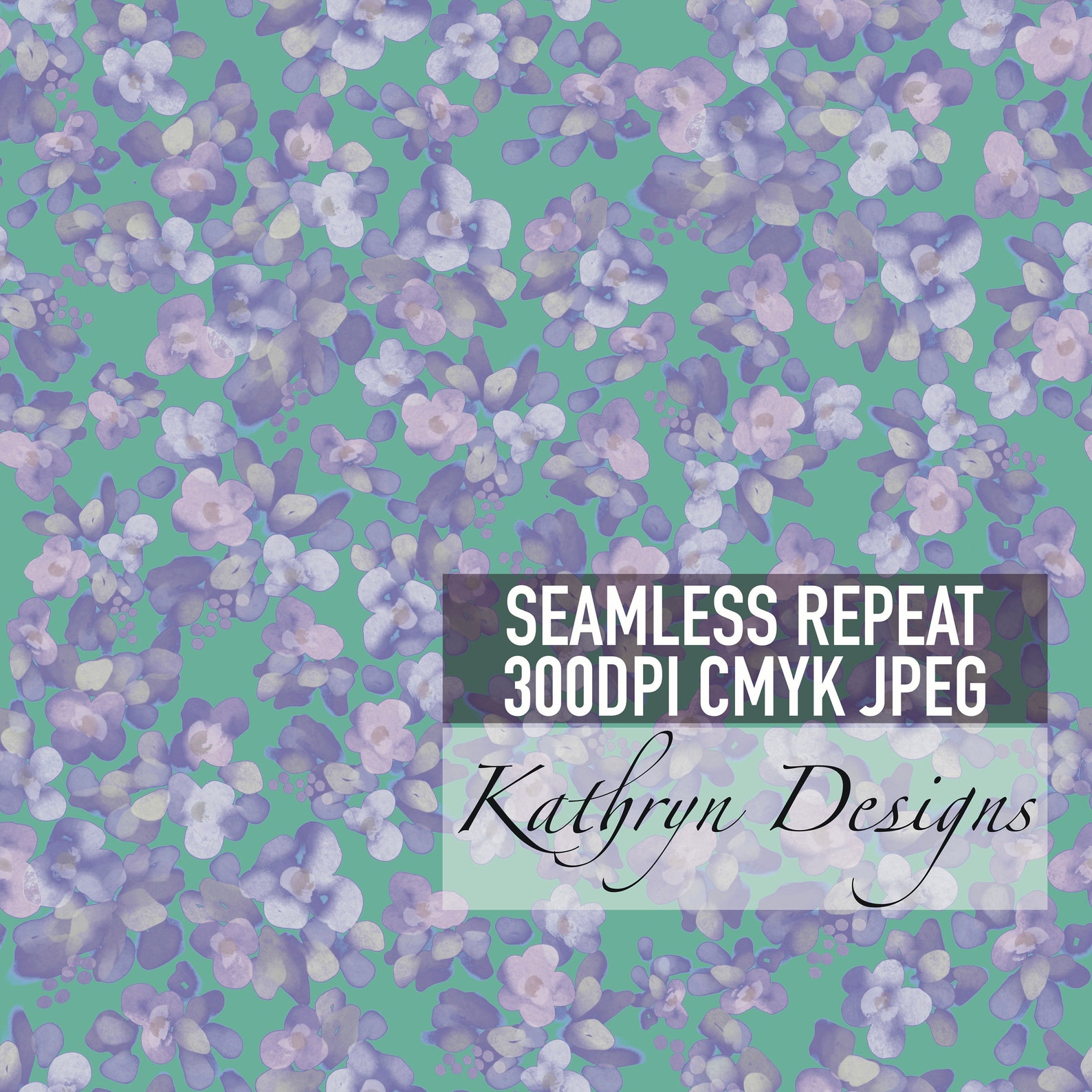 Mint Green and Lavender Purple Dainty Watercolor Floral Etsy