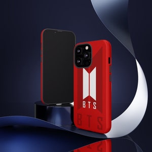 BTS logo inspired Red Tough Phone Cases for many iPhone and Samsung models