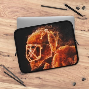 Burning Hockey Goalie Laptop Sleeve, Laptop Case, iPad case / available in 7&quot; up to 17&quot;
