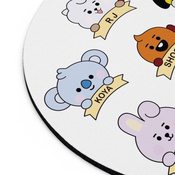 Los personajes BTS BT21 inspiraron los regalos Round Mouse Pad - Etsy México Los personajes BTS BT21 inspiraron los regalos Round Mouse Pad - Etsy México