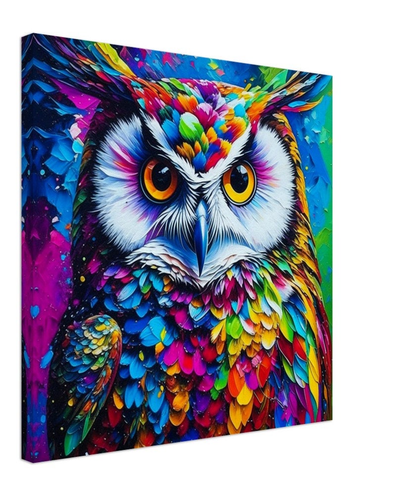 Completed Colourful Night Owl 5D Diamond Art Painting. home Decor/gift 