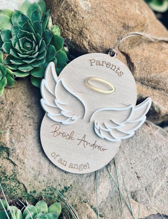 Parents of an angel ornament SVG, Personalized laser cut file, SVG File, Laser cutting, Glowforge Ready, make custom memorial ornament